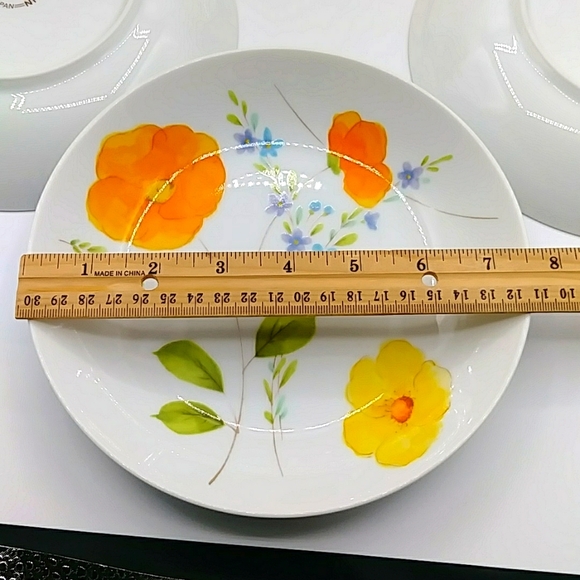 🌻HP! 4 Mikasa Dancing Flowers Soup Bowls. L1065 Disc pattern - Picture 5 of 6